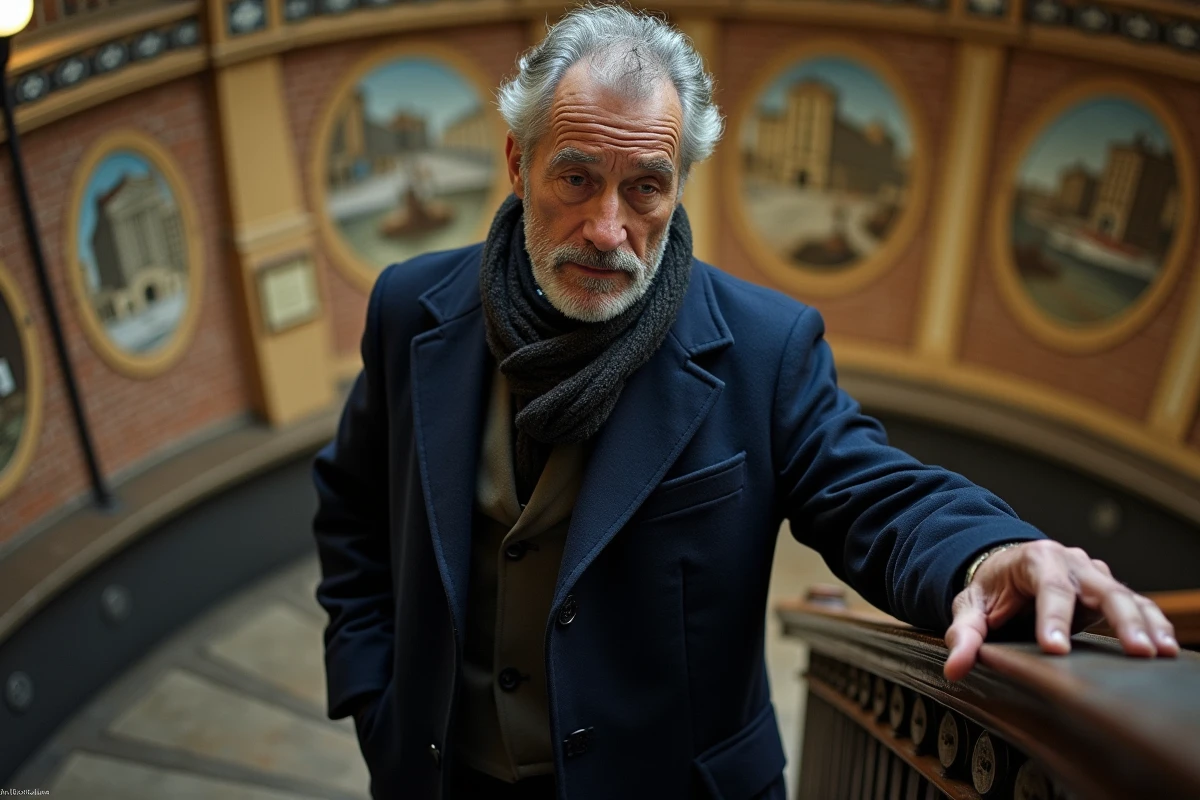 Homme contemplatif dans le métro saint lazare